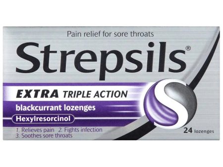 Strepsils Extra Triple Action Blackcurrant (24 Pack) Discount