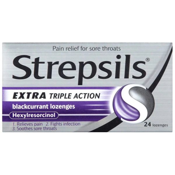 Strepsils Extra Triple Action Blackcurrant (24 Pack) Discount