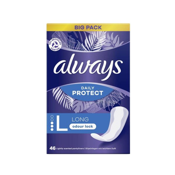 Always Daily Protect Panty Liners Long (46 Pack) For Cheap