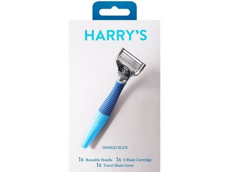 Harry’s Men’s 5 Blade Razor Indigo Blue Online now