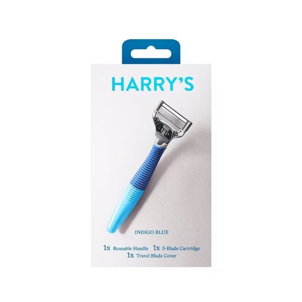 Harry’s Men’s 5 Blade Razor Indigo Blue Online now