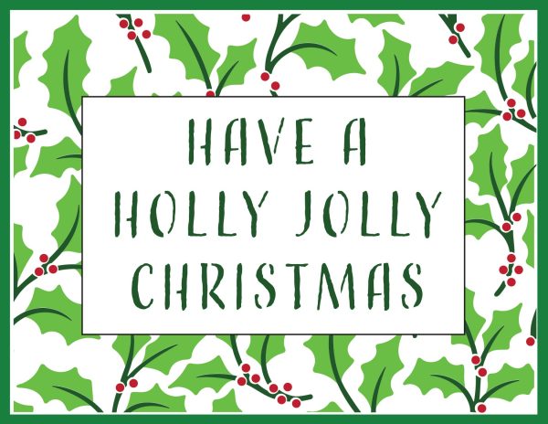 TCW6053 Layered A2 Holly Background Stencil For Sale