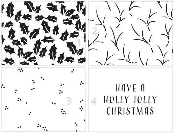 TCW6053 Layered A2 Holly Background Stencil For Sale